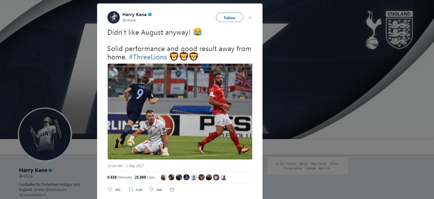 تویتەکەی هاری کەین